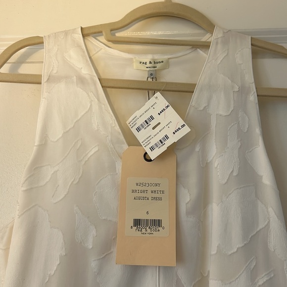NWT Rag and Bone Augusta Embossed Dress, Bright White - Picture 4 of 7
